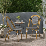 Outdoor Rattan And Aluminum French Bistro Chair Set