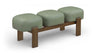 Woodcrest - Vegan Leather Upholstered Bench - Painted Brown Walnut Base