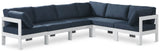 Nizuc - Outdoor Patio 6 Piece Modular Sectional With White Frame