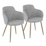 Boyne - Contemporary Accent Chair (Set of 2) - Antique Copper Metal And Dark Gray Fabric