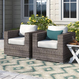 Grade - Club Patio Chair With Sunbrella Cushions (Set of 2) - Gray Mix / White