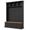 Hall Tree With Storage Bench Mudroom Coat Rack With 6 Hooks