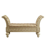 Seville - Bench - Gold Synthetic Leather & Gold