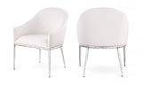 Ferro - Upholstered Dining Arm Chair With Brushed Silver Legs