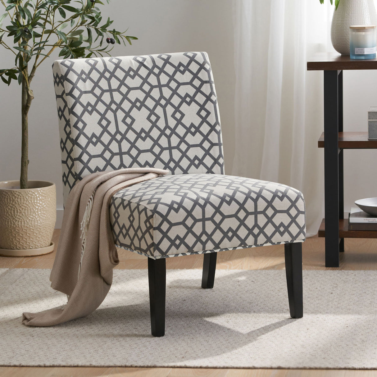Contemporary Accent Chair With Plush Upholstery