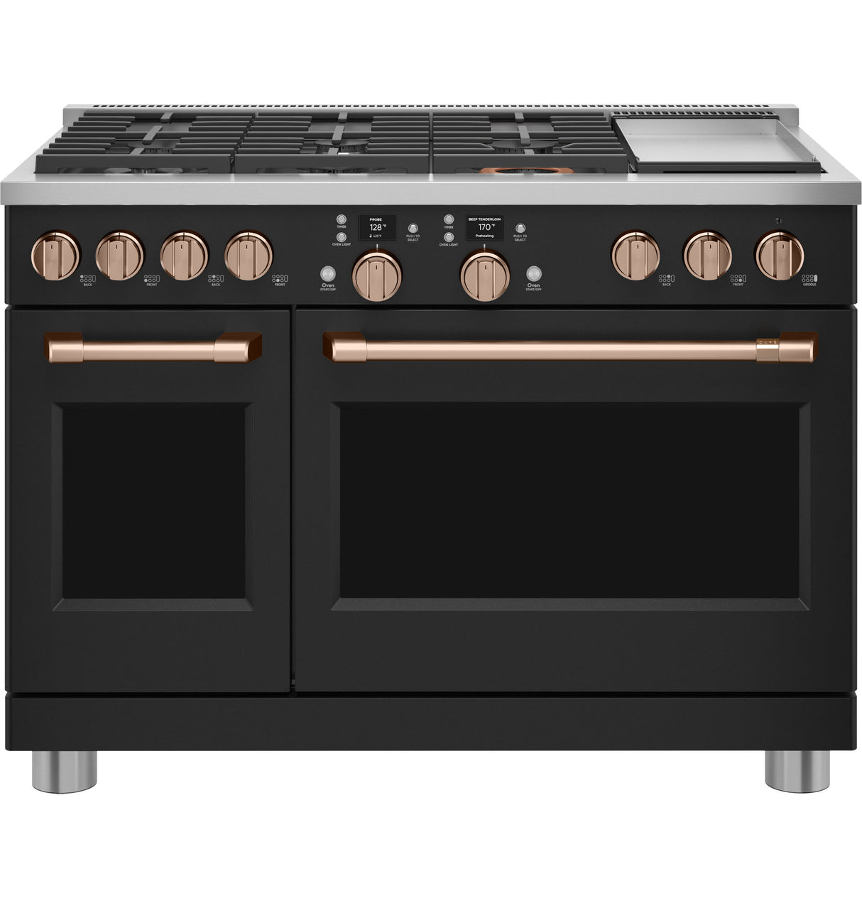 Caf(eback)(TM) 48" Smart Dual-Fuel Commercial-Style Range with 6 Burners and Griddle (Natural Gas) - (C2Y486P3TD1)