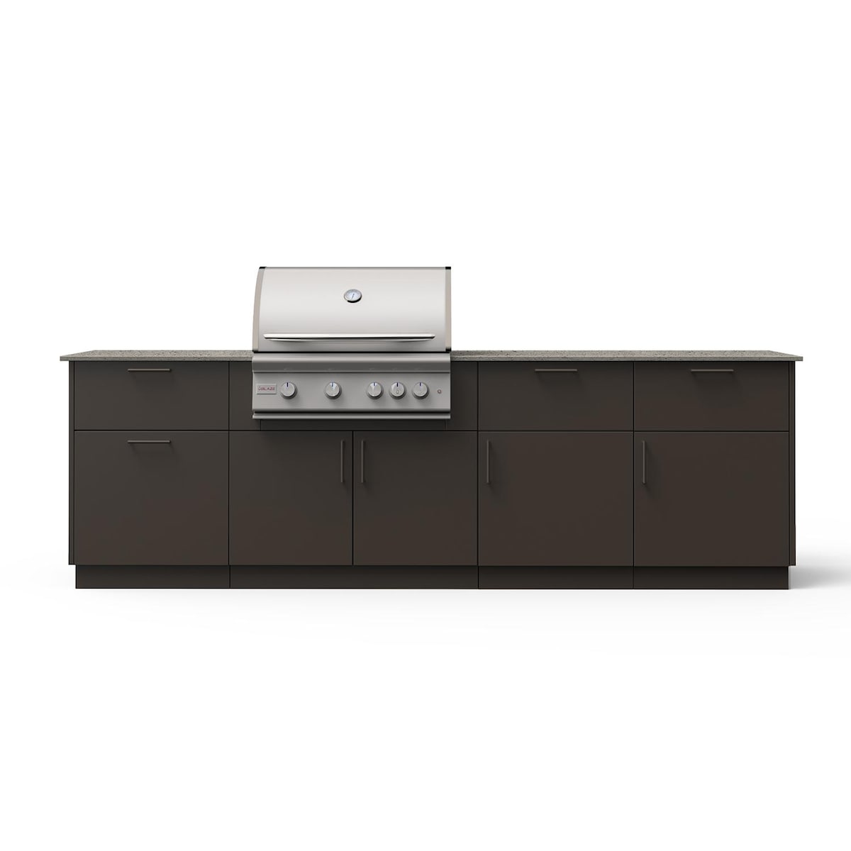 Blaze High Noon 10-Ft Outdoor Kitchen Island w/ 32-Inch Marine Grade LTE+ Propane Grill in Architectural Bronze w/ Keon Countertop
