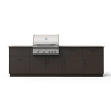 Blaze High Noon 10-Ft Outdoor Kitchen Island w/ 32-Inch Marine Grade LTE+ Natural Gas Grill in Architectural Bronze w/ Keon Countertop