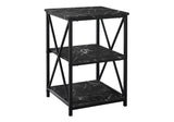 3 Tier Accent Table, Side Marble Look Contemporary & Modern