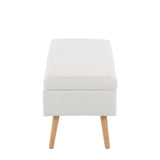 Storage - Bench - Natural Wood, Cream Fabric