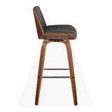 Corazza - 30" Fixed-Height Barstool (Set of 2) - Charcoal