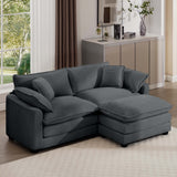 Modern Oversized Modular Cushion Sofa With Ottoman, Low Back, Deep Seating Sofa Set