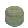 Round Storage Ottoman With Tassel, Decorative Accent Pouf For Living Room