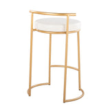 Round Fuji - 26" Fixed-Height Counter Stool (Set of 2) - Gold Base