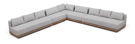 Solace - Olefin Fabric 5 Piece Outdoor Patio Modular Sectional