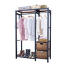 Garment Rack With Shelves, 2 Wicker Drawers, 4 Hooks, Organizer
