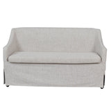 Slip Covered Settee With Casters - Beige