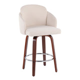 Dahlia - Contemporary Counter Stool (Set of 2) - Walnut Wood