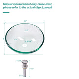 Artistic Tempered Glass Vessel Sink With Pop Up Drain