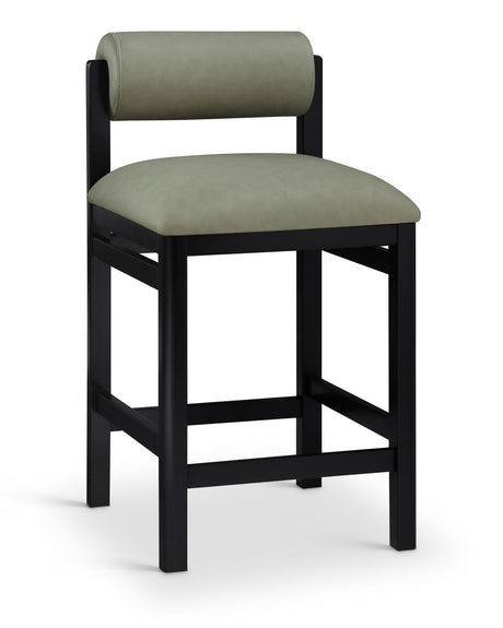 Roundhill - Faux Leather Counter Stool - Black Frame
