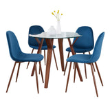 Folia - Round Pebble 5 Piece Dining Set - Blue