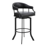 Pharaoh - Swivel Powder Coated And Faux Leather Metal Bar Stool