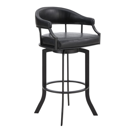 Pharaoh - Swivel Powder Coated And Faux Leather Metal Bar Stool