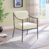 Bastille - Upholstered Dining Arm Chair (Set of 2) - Silver Frame