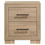 Arielle - 2-Drawer Bedroom Nightstand With Casters - Light Oak