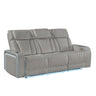 Electra - Power Reclining Sofa With Power Headrests, Drop Down Table, Reading Light, Massage, LED Lighting And USB Control