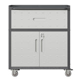 Sturdy And Durable Metal Tool Cabinet For Garage With Wheels Mobile Heavy Duty Storage Cabinet With 1 Drawer And 2 Locking Doors