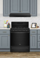 Whirlpool UXT4230ADB black range hood underside