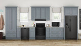 Whirlpool UXT4230ADB black range hood installed