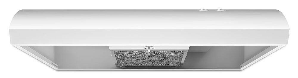 Whirlpool UXT2030ADW white range hood angle