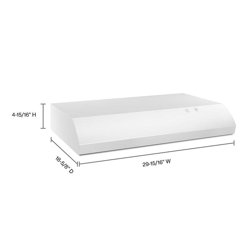 Whirlpool UXT2030ADW white range hood underside