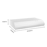 Whirlpool UXT3030ADW white range hood underside