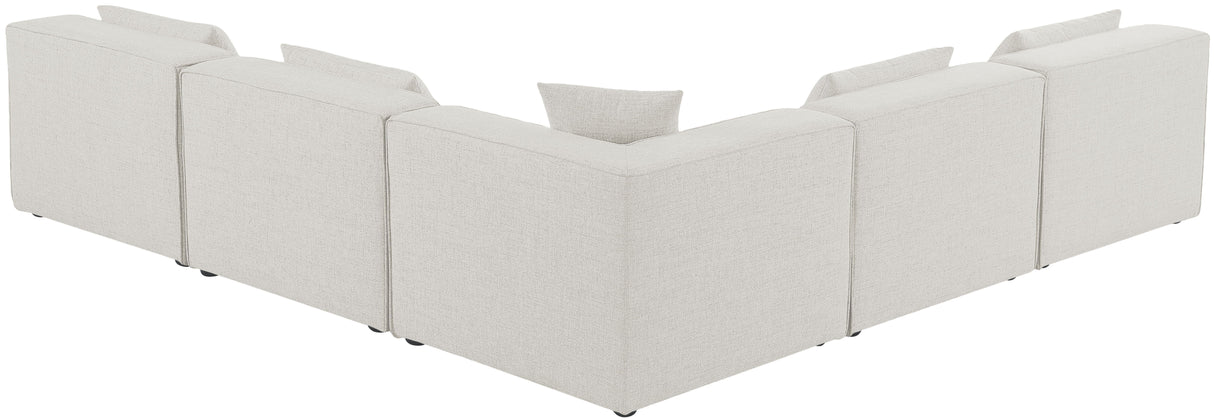 Cube - Linen 5 Piece Modular Corner Armless Sectional