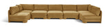 Hammond - Velvet Performance Fabric Upholstered 7 Piece U-Shaped Armless Sectional