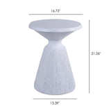 Outdoor End Table, Round Garden Stool - Aqua Gray
