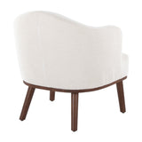 Ahoy - Mid-Century Modern Accent Chair - Walnut Wood And Cream Fabric