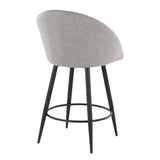 Matisse - 26" Highback Fixed-Height Counter Stool With Swivel And Round Black Metal Footrest (Set of 2) - Black Metal