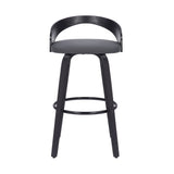 Sonia - 26" Counter Height Swivel Bar Stool - Black Wood