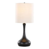 Genie - 24" Metal Table Lamp (Set of 2) - Matte Black Metal With Oatmeal Linen Shade from Grandview Gallery