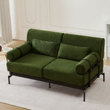 Modern Loveseat Sofa 2 Seater With USB Ports, Cylindrical Armrests
