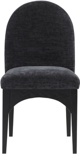 Waldorf - Chenille Dining Side Chair With Black Legs