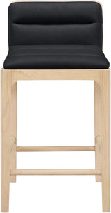 Ellis - Vegan Leather Upholstered Counter Stool (Set of 2) - Natural Base