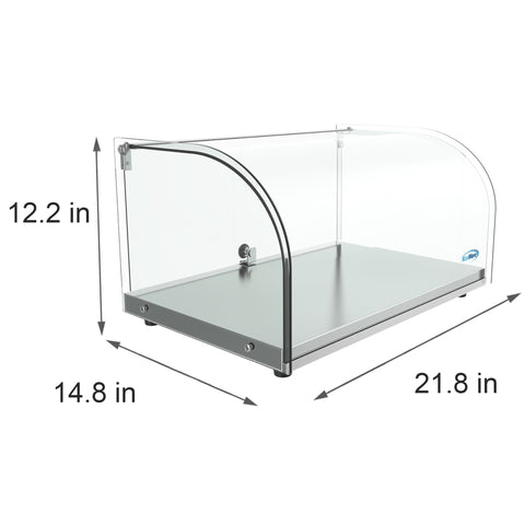 22 in. Countertop Bakery Display Case with Front Curved Glass and Rear Door, 0.9 cu. ft. DC-1C.