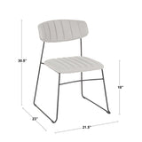Thomas - Chair (Set of 2) - Black Metal, Light Gray Fabric