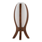 Cocoon - Contemporary Desk Lamp - Walnut Wood And Frosted Glass