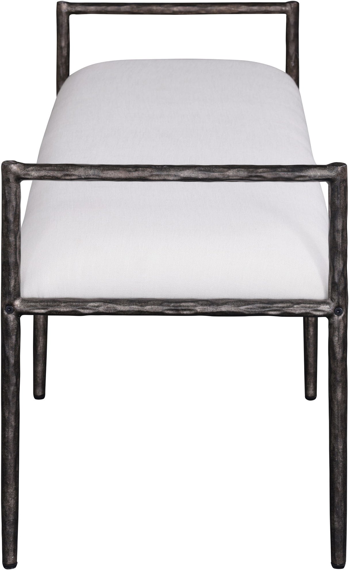 Axis - Linen Textured Cream Fabric Upholstered Bench